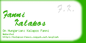 fanni kalapos business card